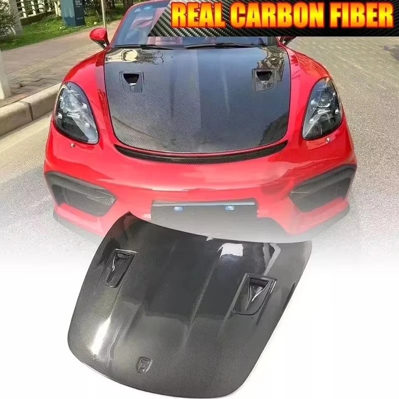 Carbon Fiber Boonet Hood for  718 Boxster Cayman 2016-2024 Front Hood Vented Bonnet Cover